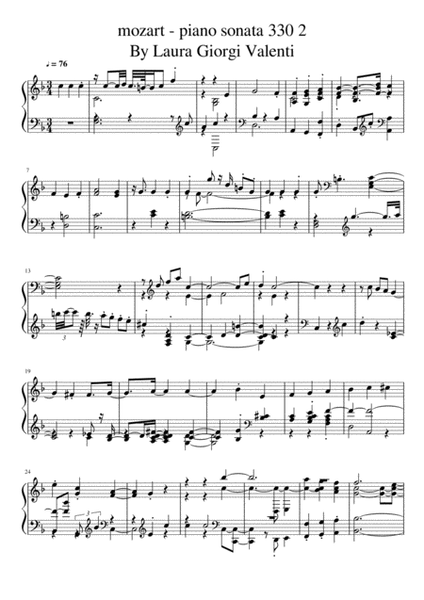mozart - piano sonata 330 2 By Laura Giorgi Valenti