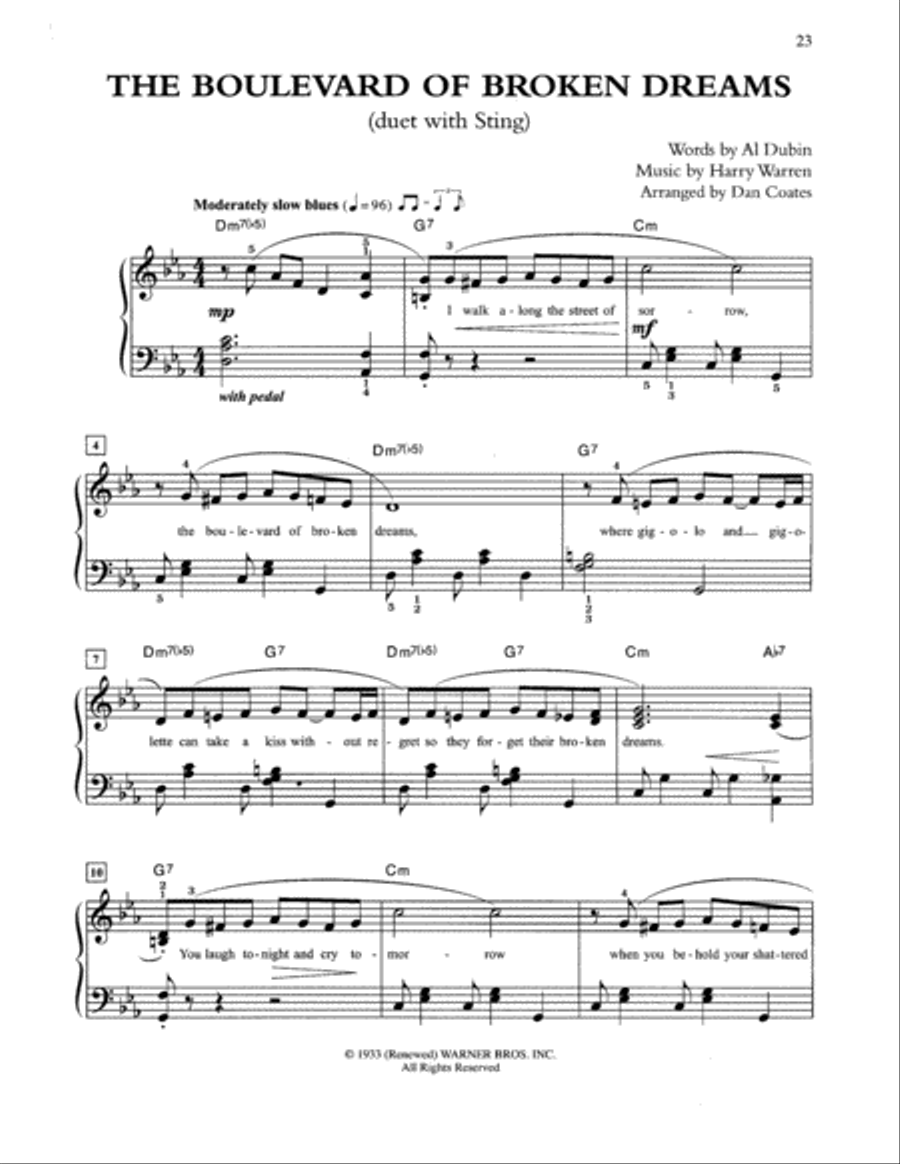 The Boulevard Of Broken Dreams (arr. Dan Coates) Easy Piano scores gallery preview page 1