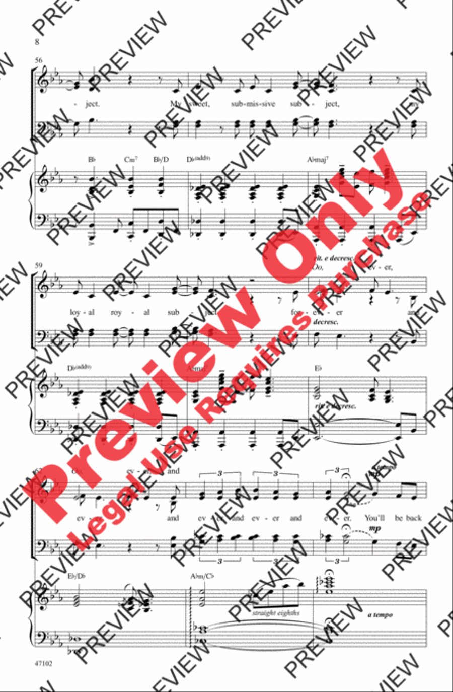 You'll Be Back 4-Part scores gallery preview page 8