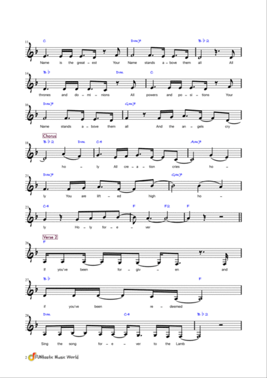 Holy Forever Piano Solo scores gallery preview page 3