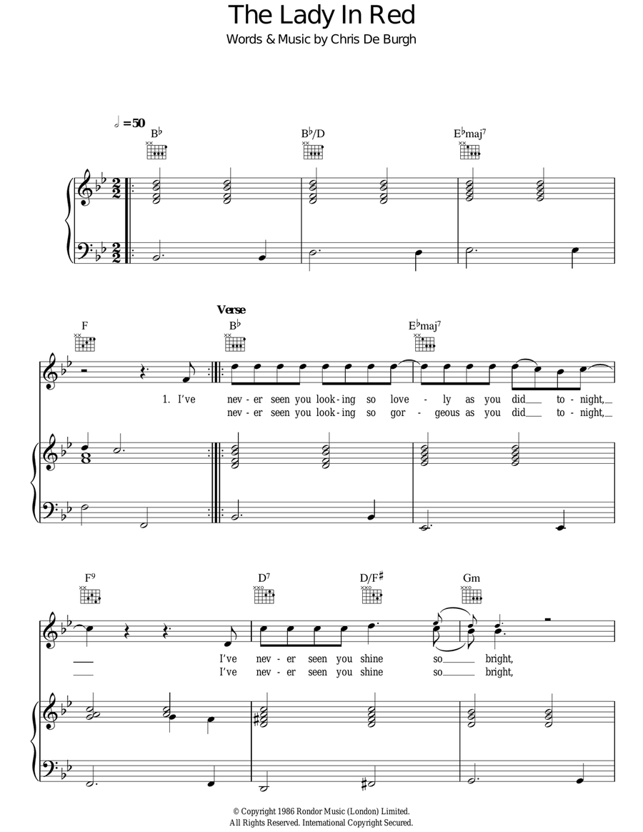 The Lady In Red Acoustic Guitar scores gallery preview page 1