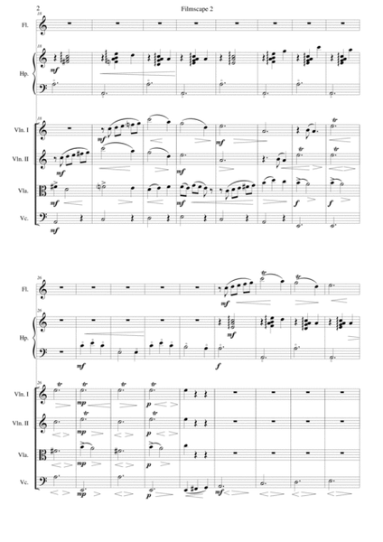 Filmscape 2 for strings harp and flute by David Warin Solomons Small Ensemble - Digital Sheet Music