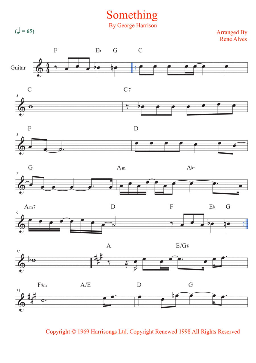 Something Electric Guitar scores gallery preview page 1