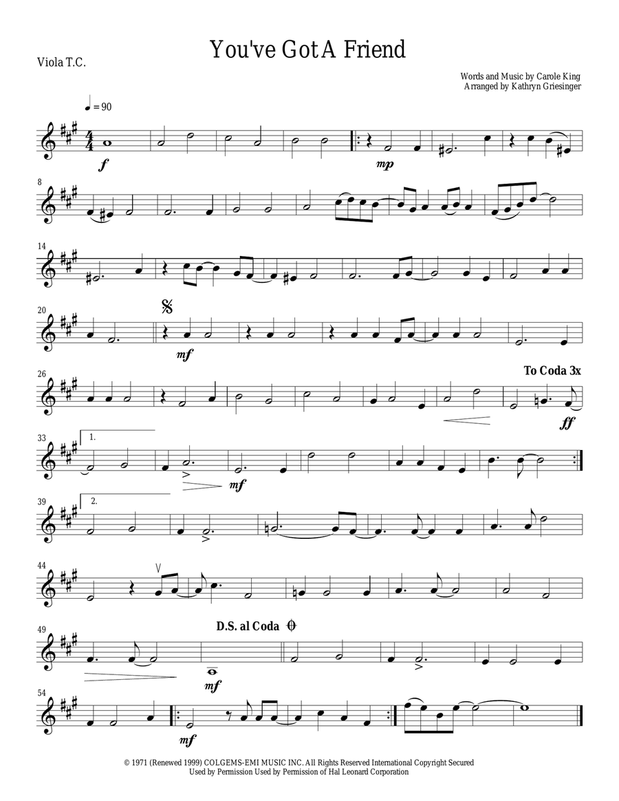 You've Got A Friend You've Got A Friend String Quartet scores gallery preview page 5