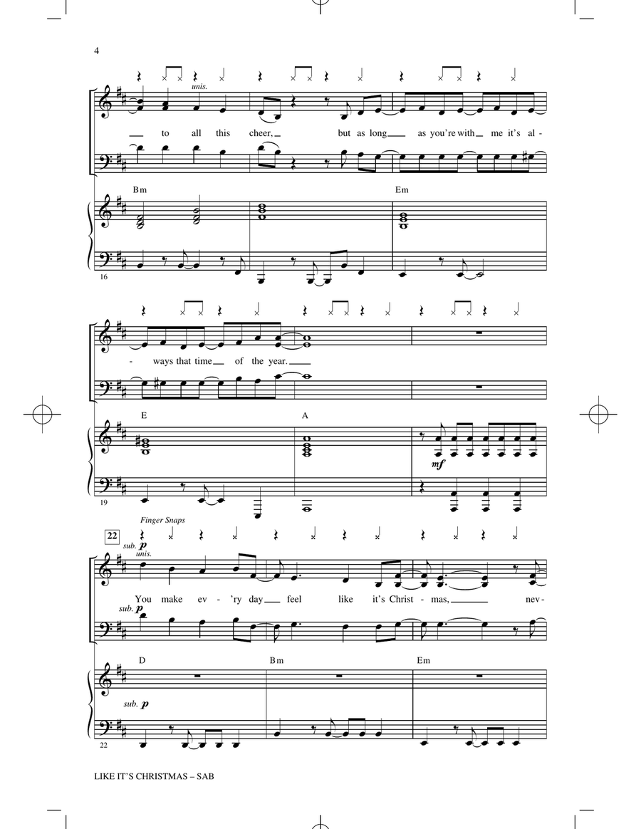 Like It's Christmas (arr. Mac Huff) 3-Part scores gallery preview page 3