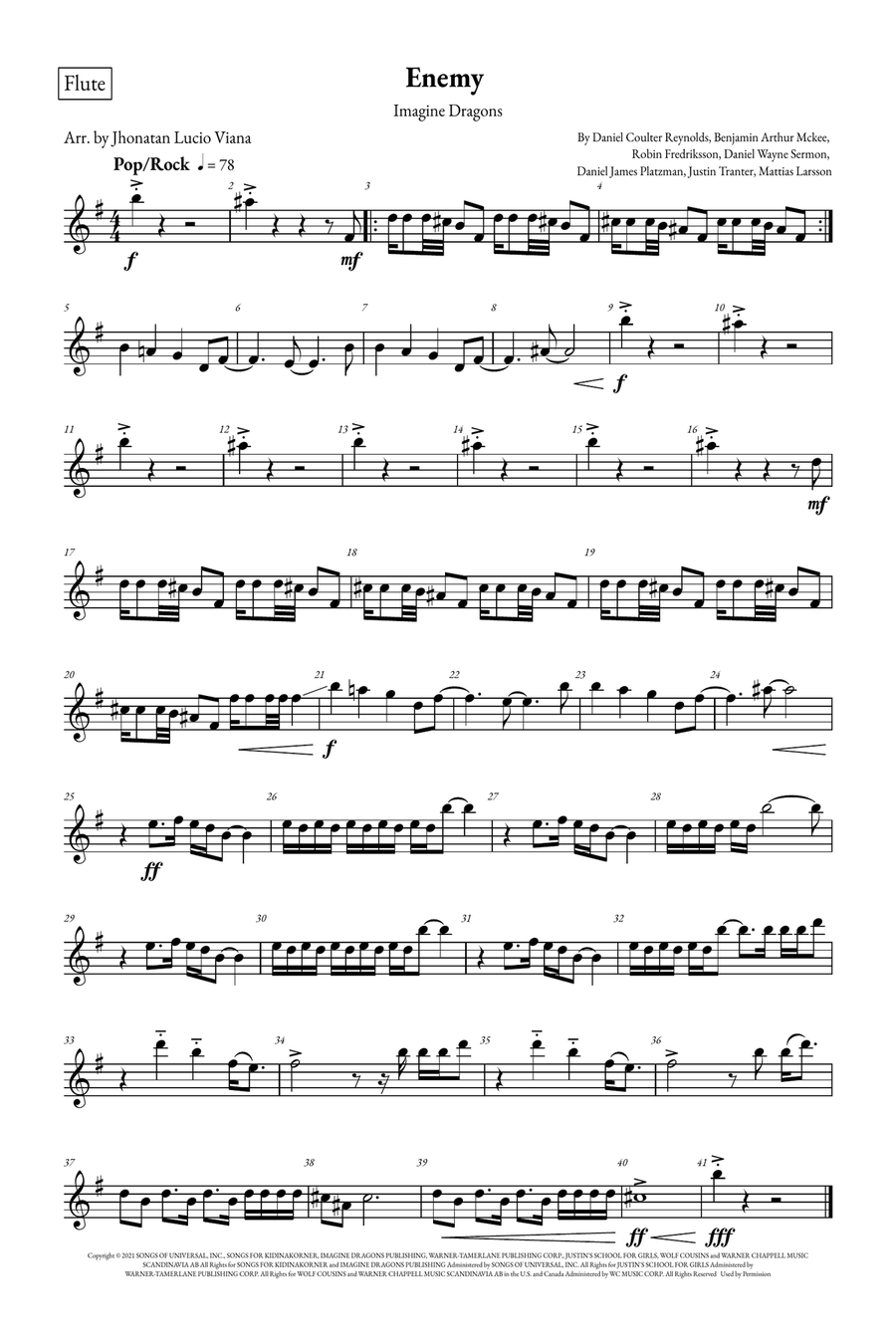 Enemy Woodwind Quartet scores gallery preview page 5