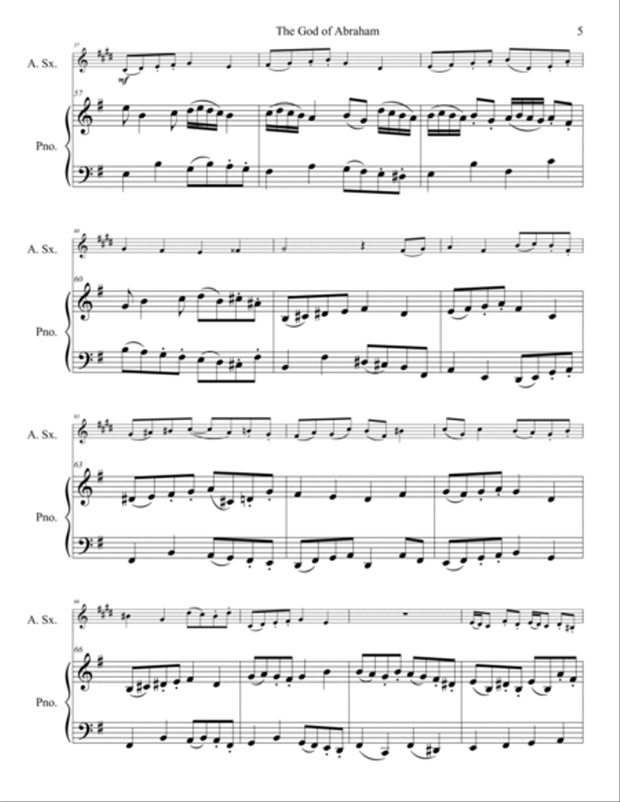 God of Abraham for Alto Saxophone Alto Saxophone scores gallery preview page 6
