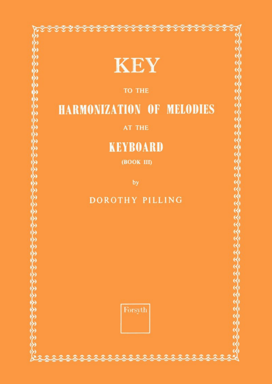 Key to Harmonization of Melodies at the Keyboard Book 3 Piano Method scores gallery preview page 1