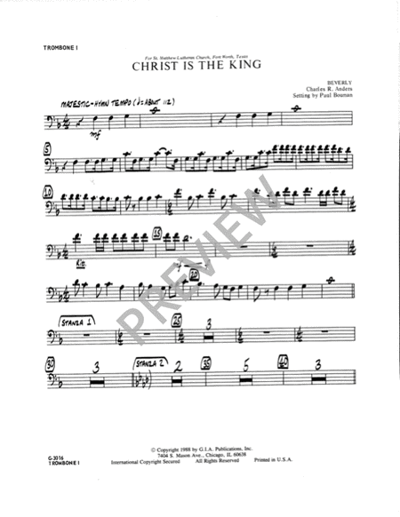 Christ Is the King - Instrument edition