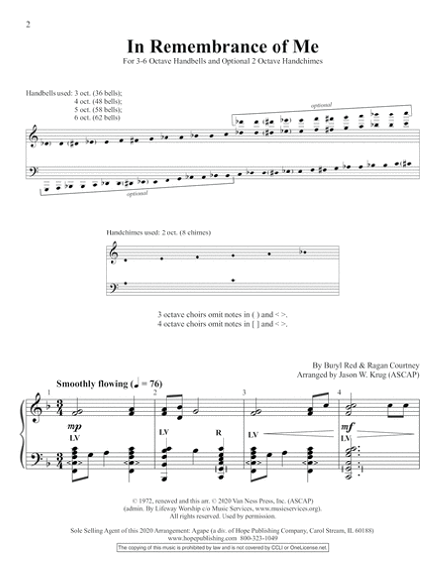 In Remembrance of Me 5-Octaves scores gallery preview page 2