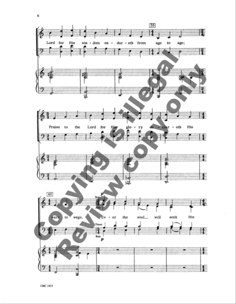 Praise the Lord Our King 4-Part scores gallery preview page 5