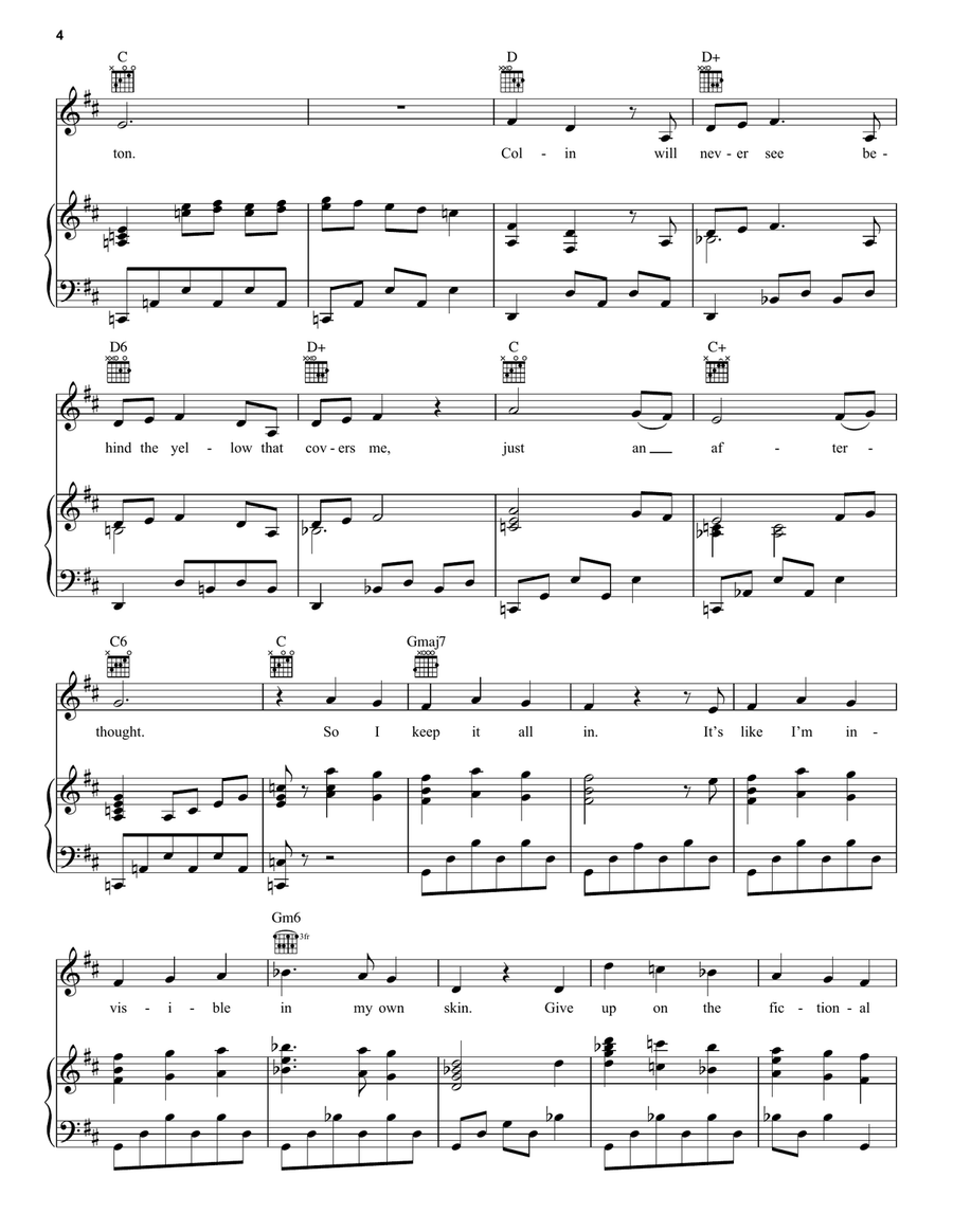 Penelope Featherington (from The Unofficial Bridgerton Musical) Piano, Vocal, Guitar scores gallery preview page 4