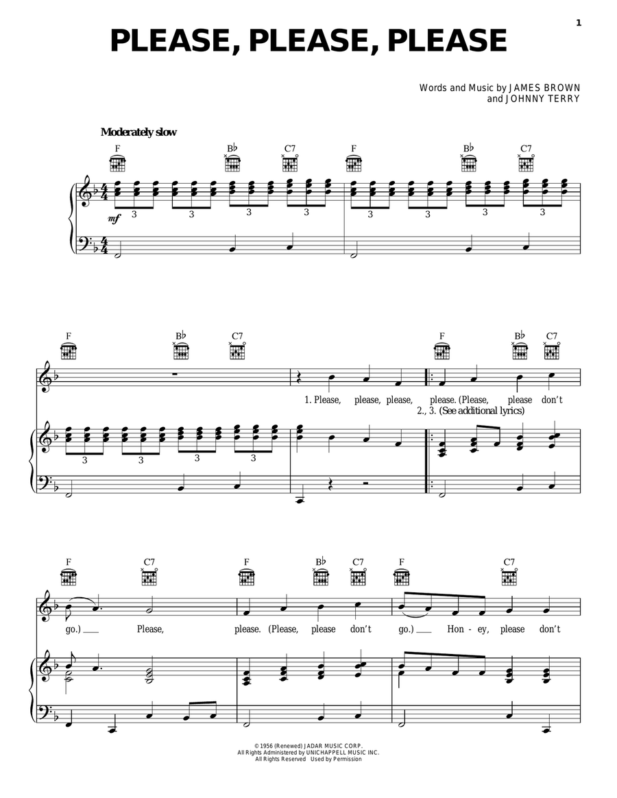 Please, Please, Please Piano, Vocal, Guitar scores gallery preview page 1