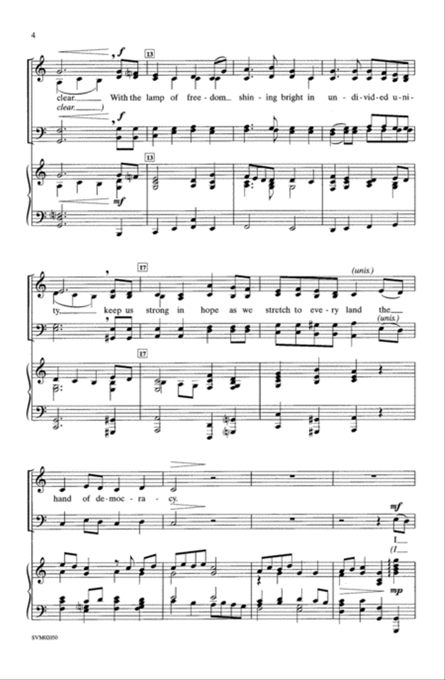 I Sing A Song/Prayer For America - SATB 4-Part scores gallery preview page 3