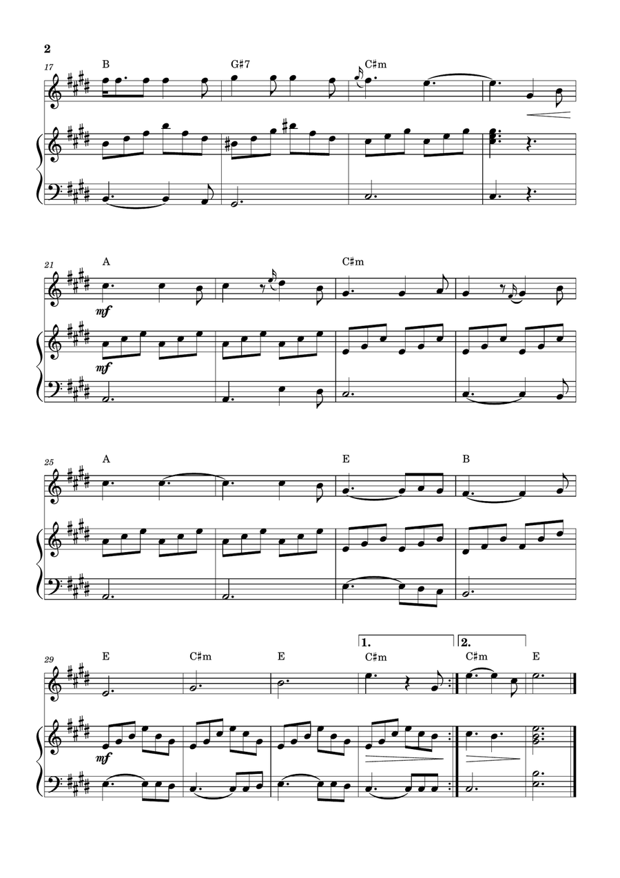 Hallelujah Violin Solo scores gallery preview page 2