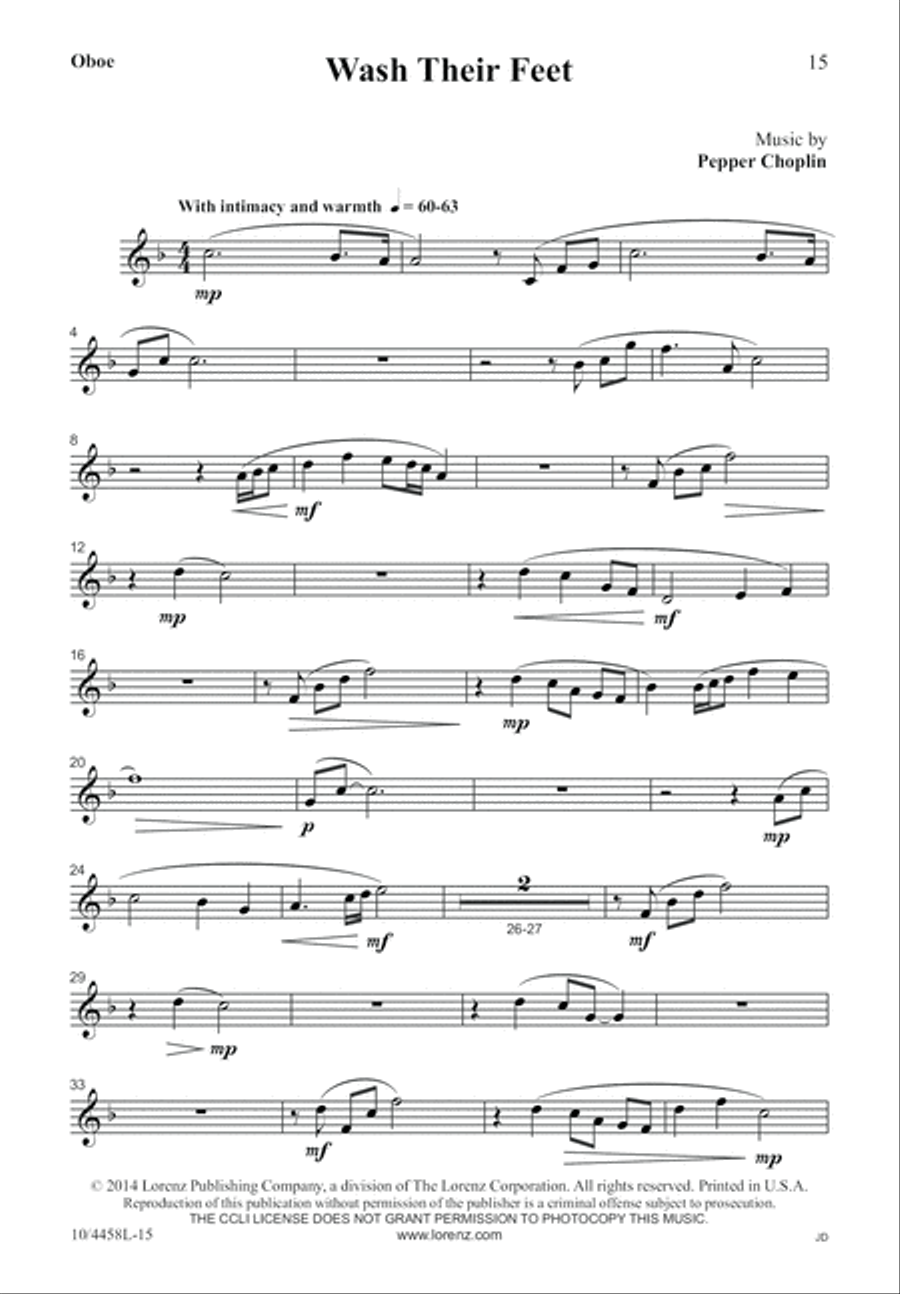 Wash Their Feet 3-Part scores gallery preview page 16