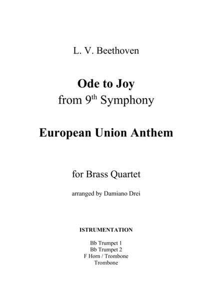 Ode to Joy (European Union Anthem) for Brass Quartet image number null
