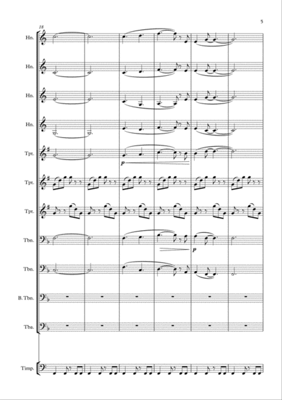 Fanfare 11 for Symphonic Brass Ensemble Brass Ensemble scores gallery preview page 5