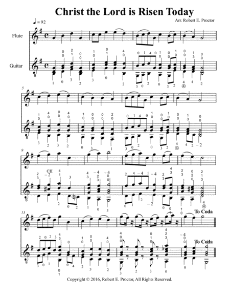 Christ the Lord is Risen Today - Duet for Flute and Guitar image number null