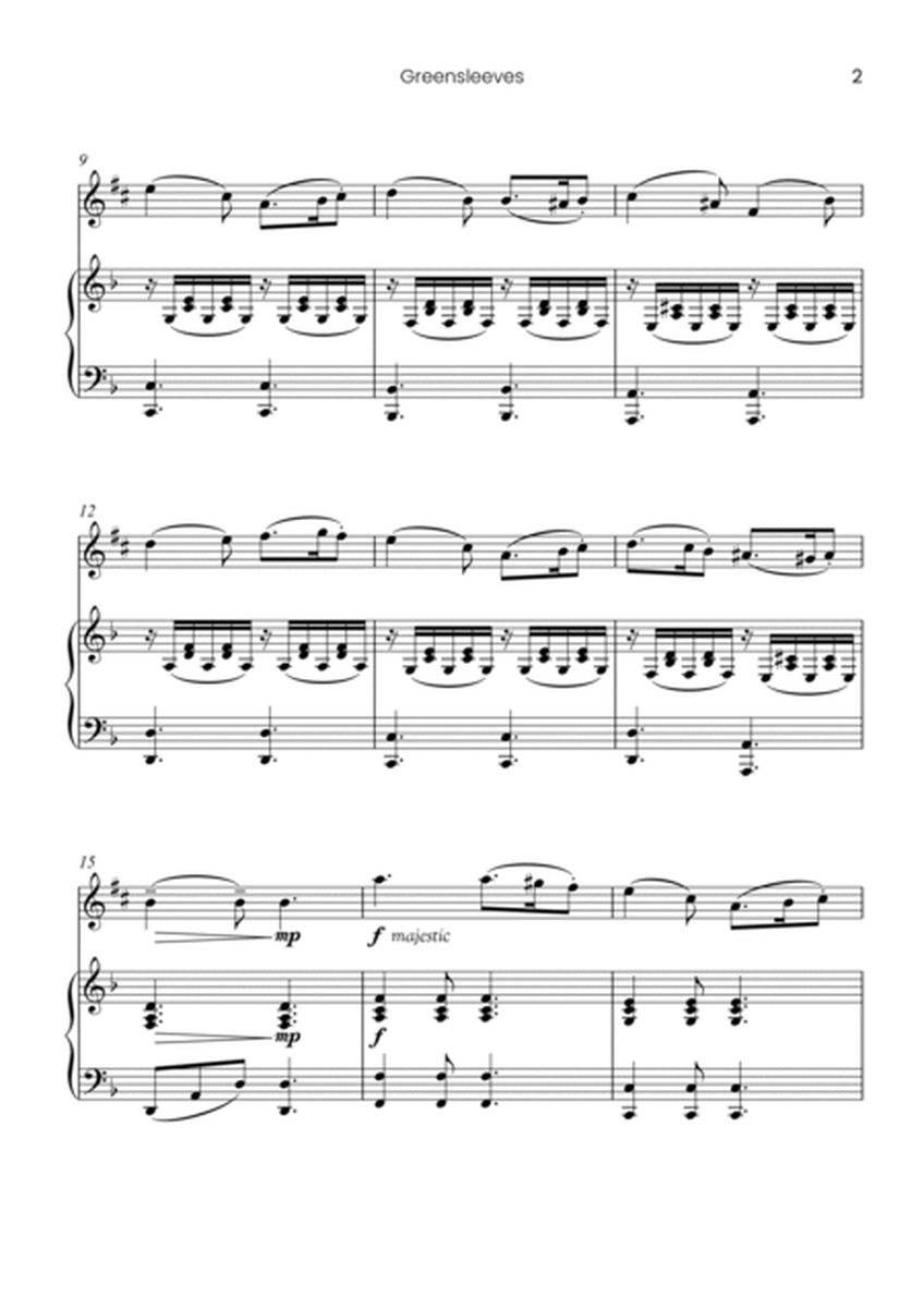 Greensleeves - for solo saxophone (Alto) and piano accompaniment (Easy) image number null