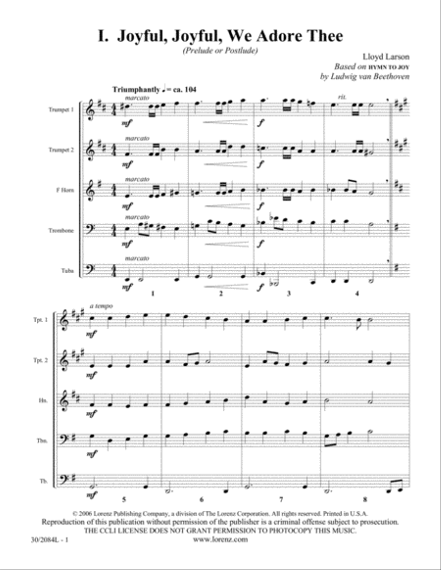 Wedding Suite for Brass Quintet Brass Quintet scores gallery preview page 2