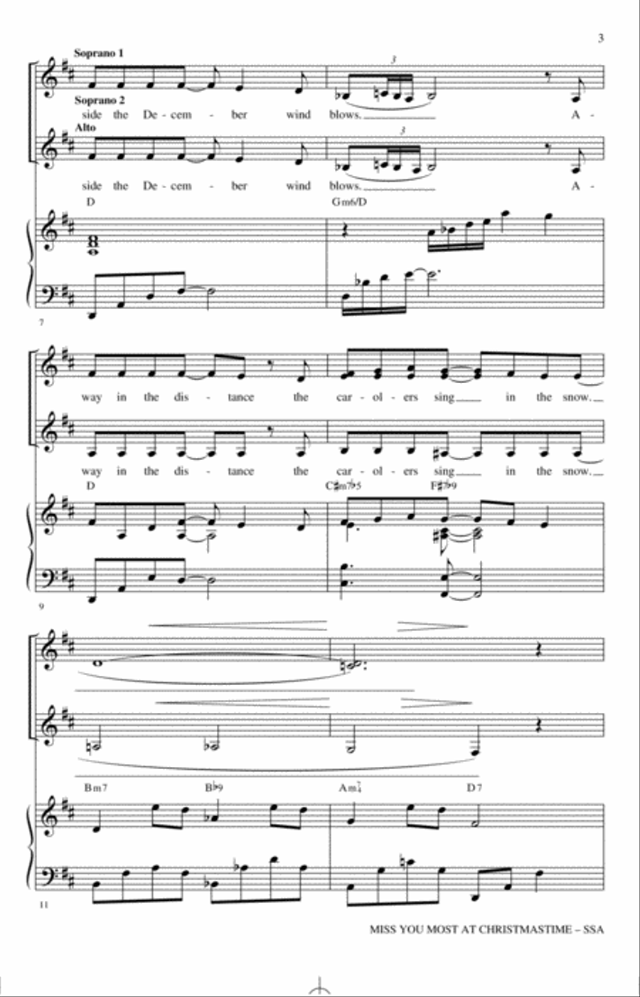 Miss You Most At Christmas Time SSA scores gallery preview page 2