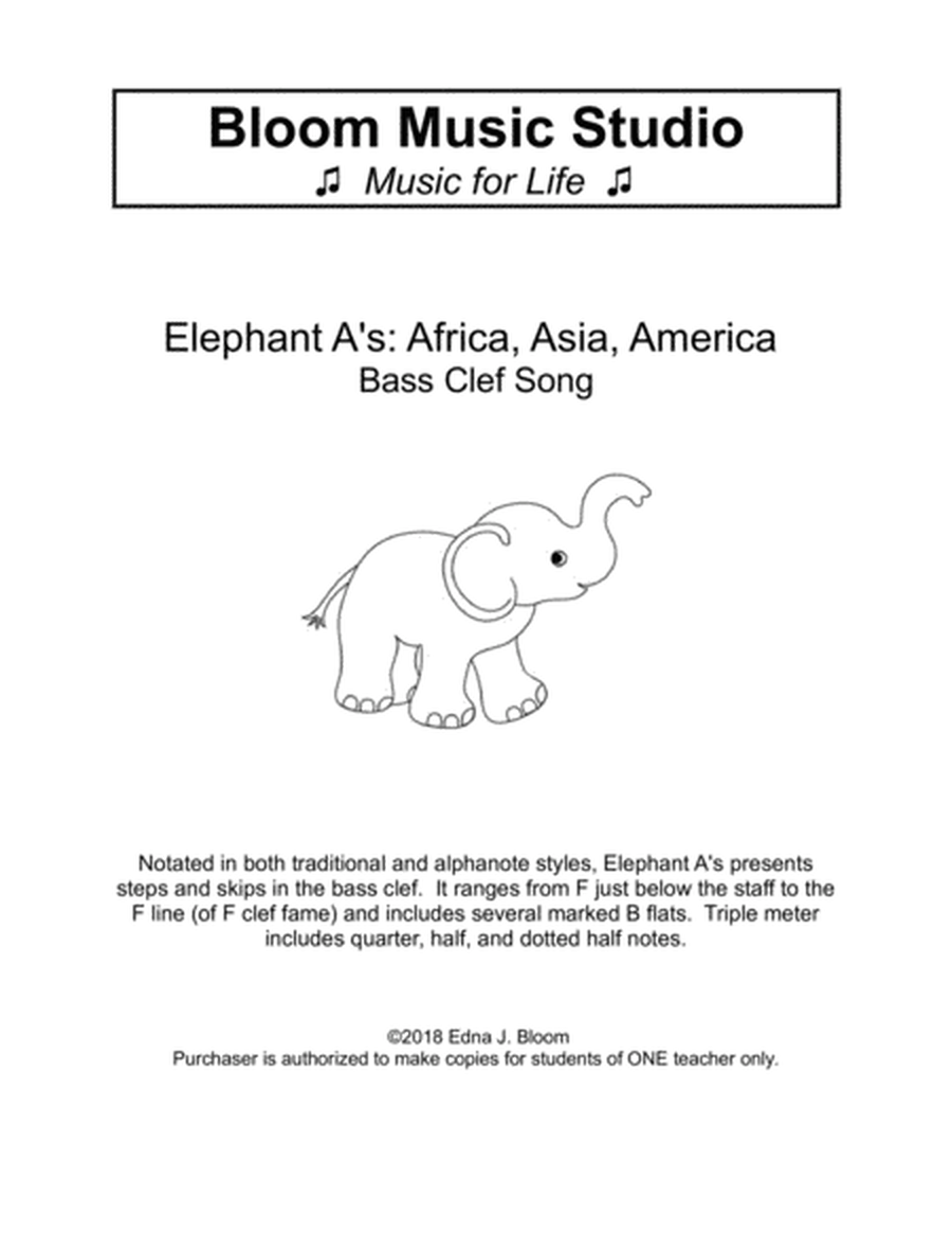Elephant A's Bass Clef Study (Alphanotes & Standard Combo) image number null