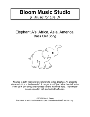 Elephant A's Bass Clef Study (Alphanotes & Standard Combo)