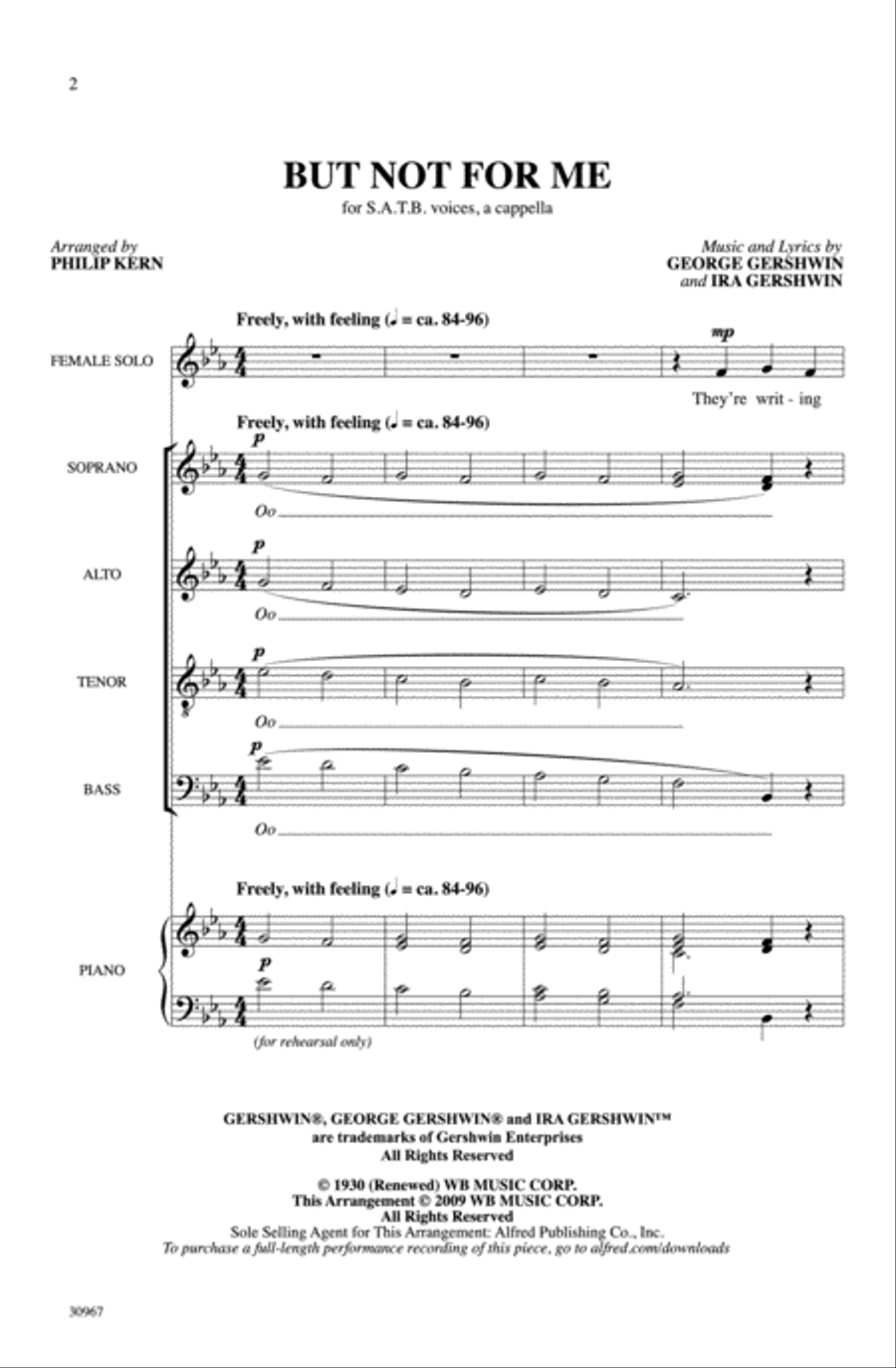 But Not for Me 4-Part scores gallery preview page 8