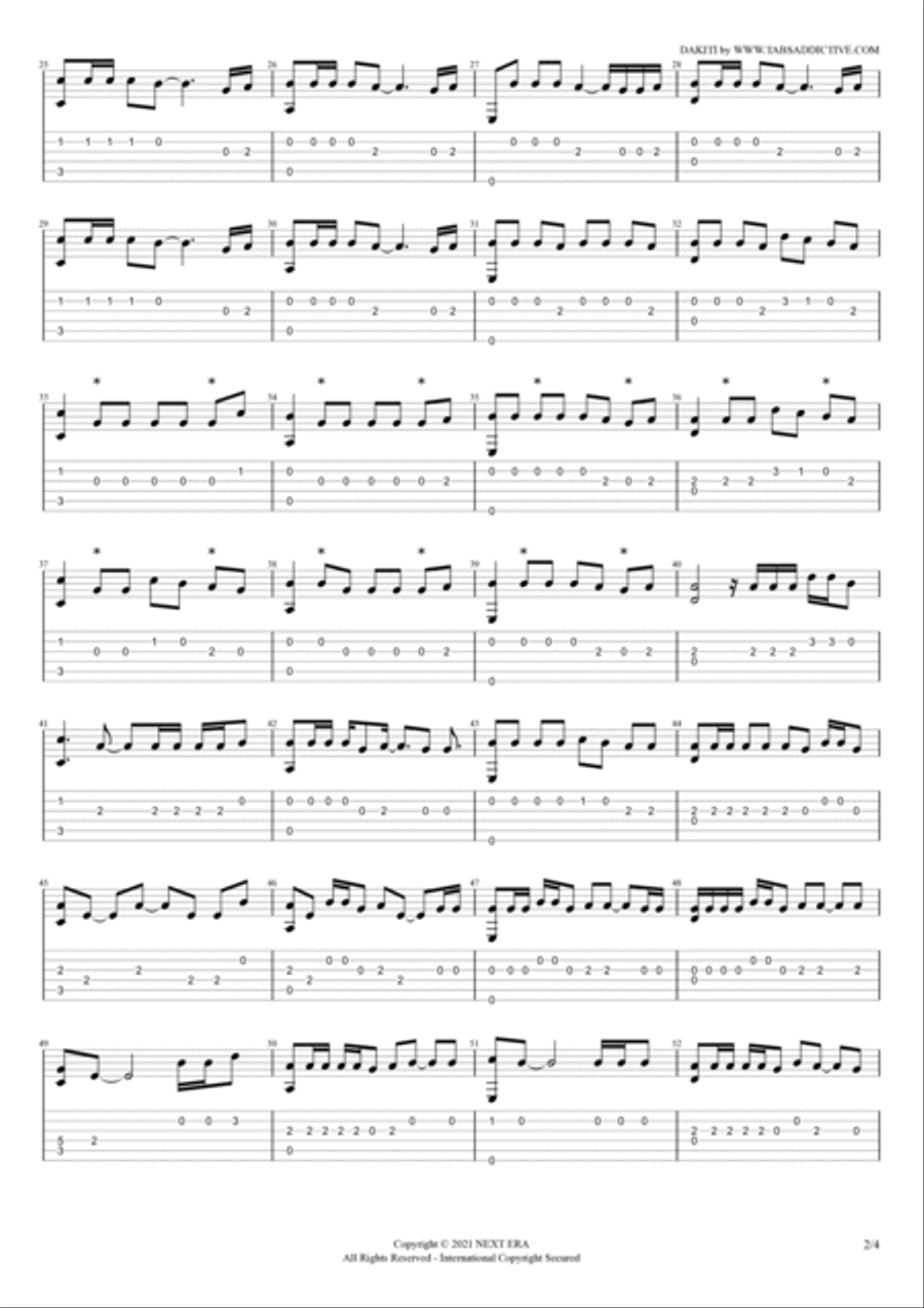 Dakiti Dakiti Electric Guitar scores gallery preview page 2