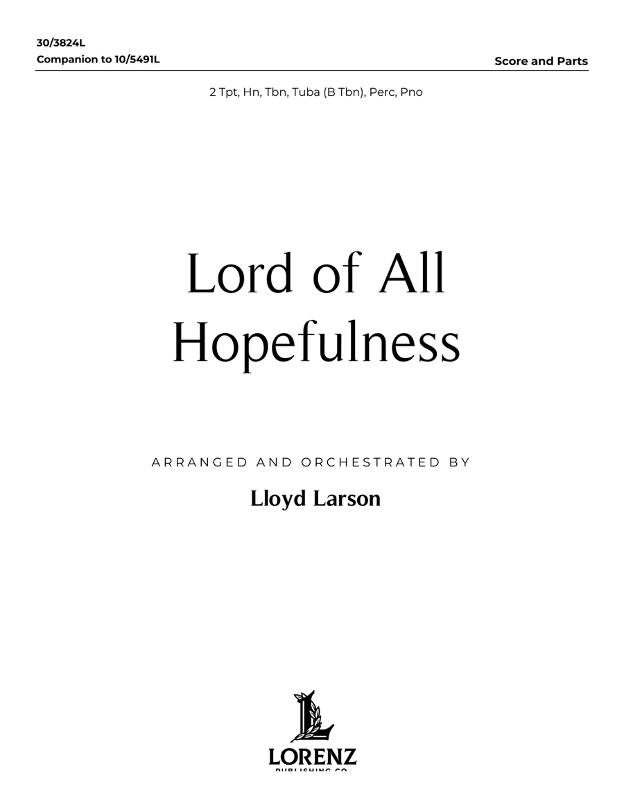 Lord of All Hopefulness - Downloadable Brass and Percussion Score and Parts Percussion scores gallery preview page 1