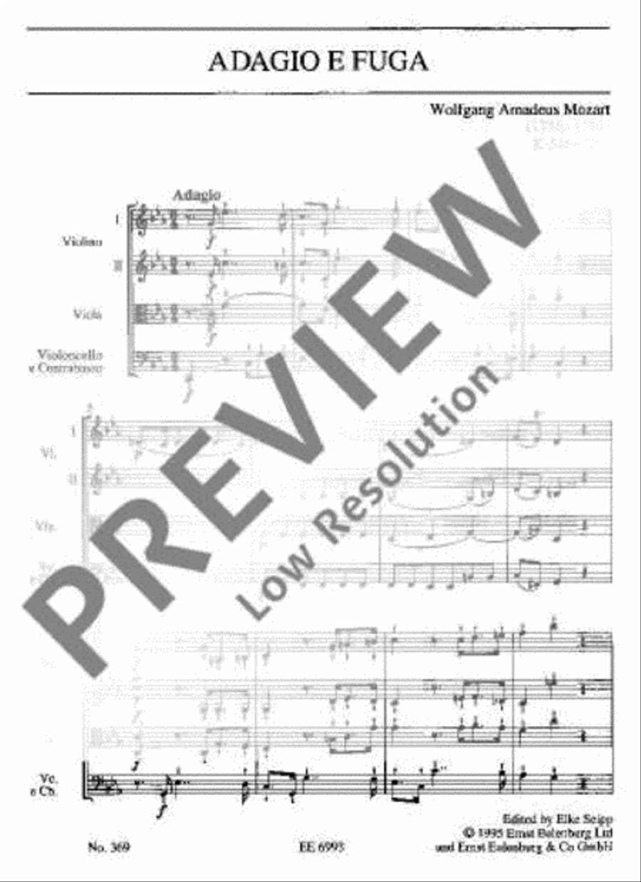 Adagio and Fugue C minor Miniature Score scores gallery preview page 14