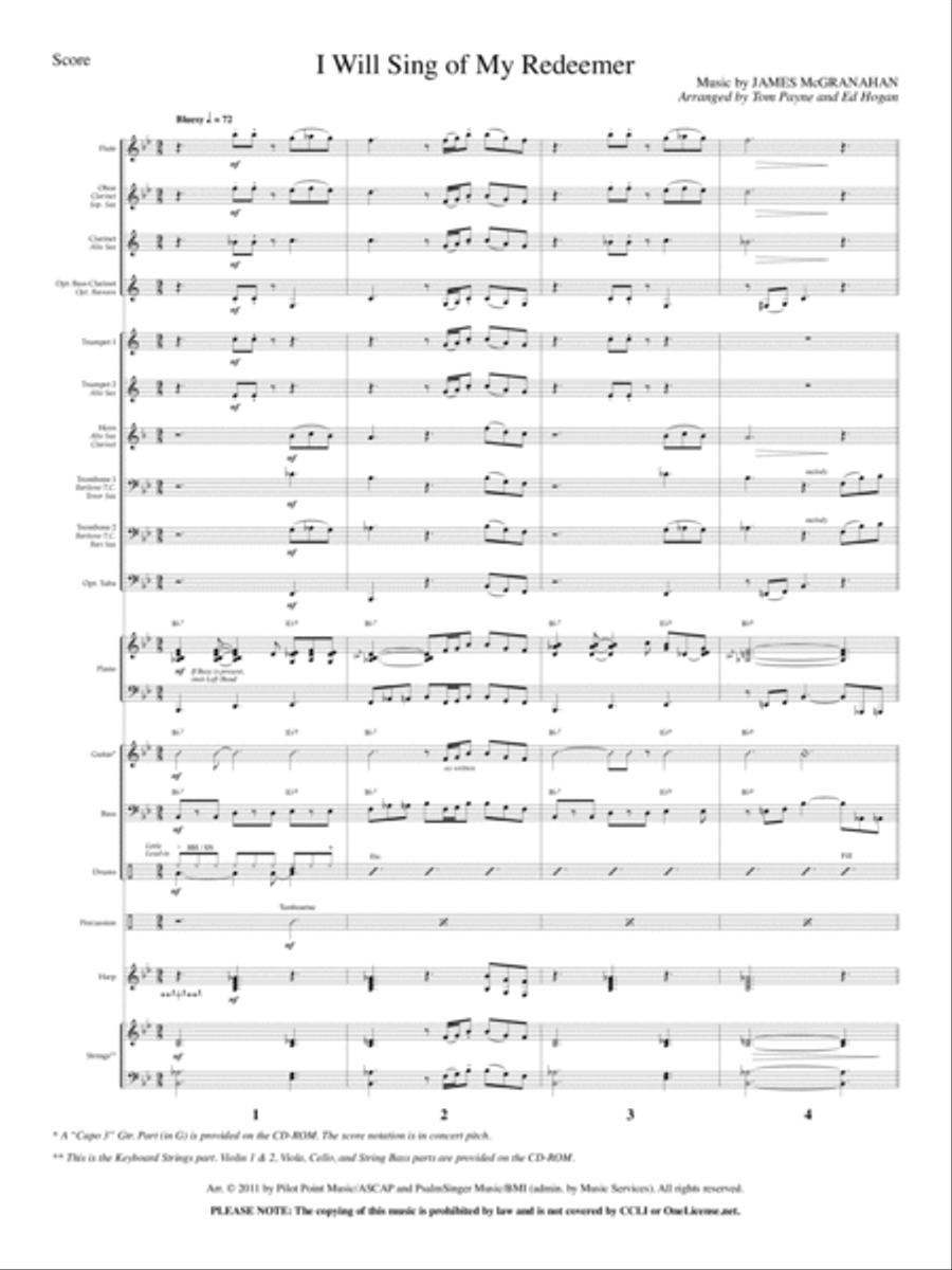 I Will Sing of My Redeemer Orchestra scores gallery preview page 2