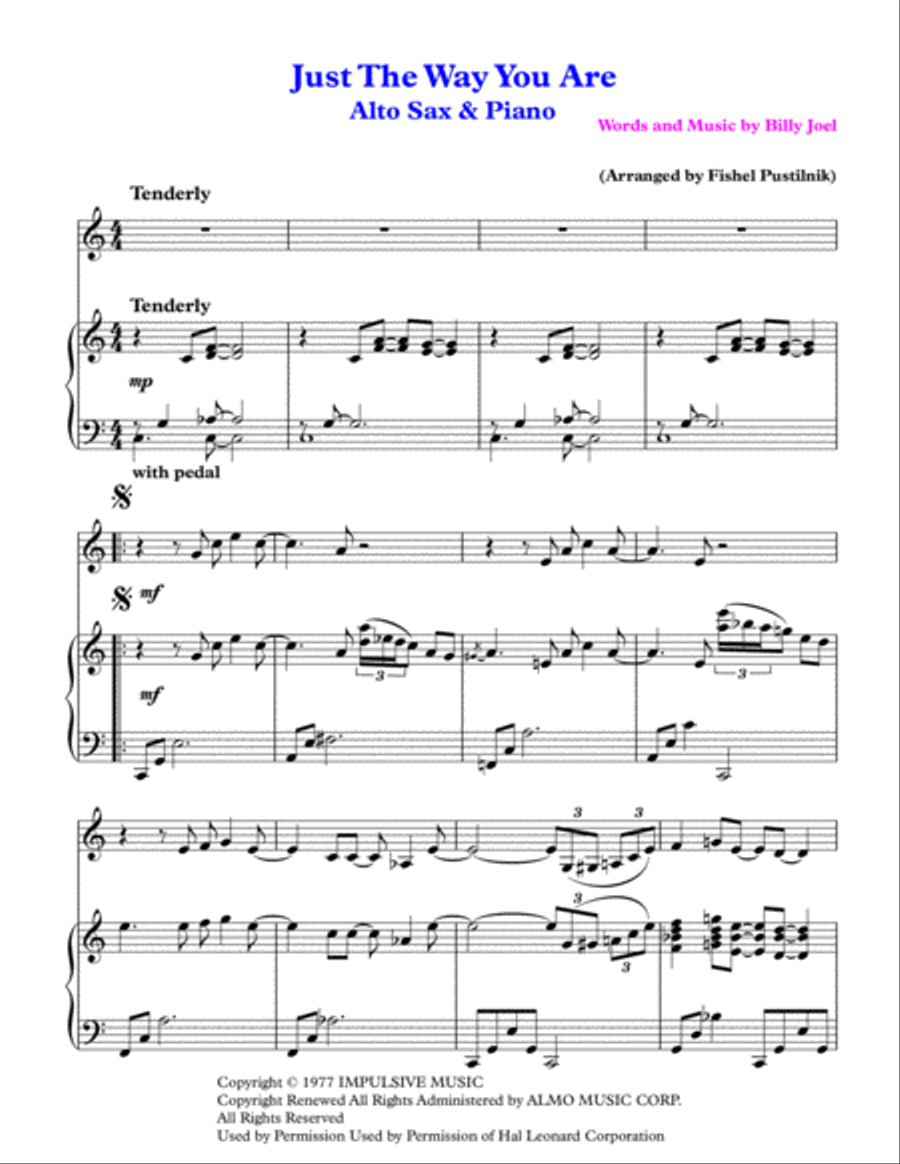 Just The Way You Are Woodwind Duet scores gallery preview page 2
