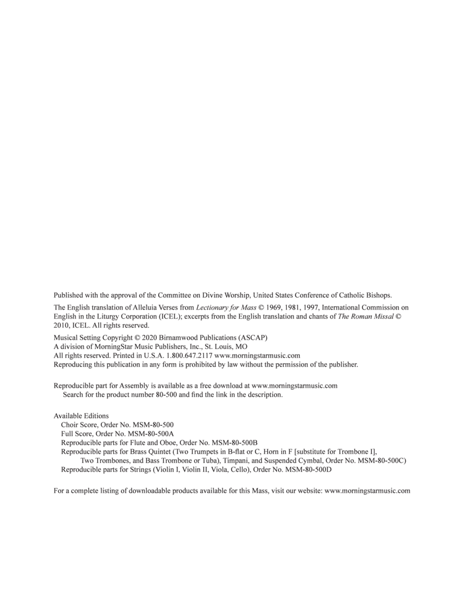 Mass of the Transfiguration Choir scores gallery preview page 1