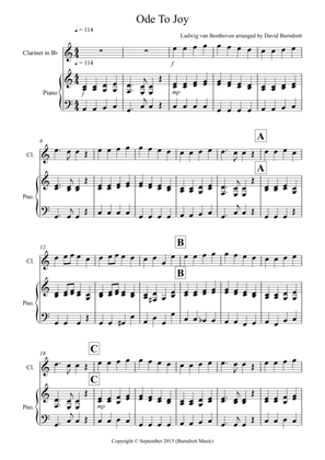 Ode to Joy for Clarinet and Piano