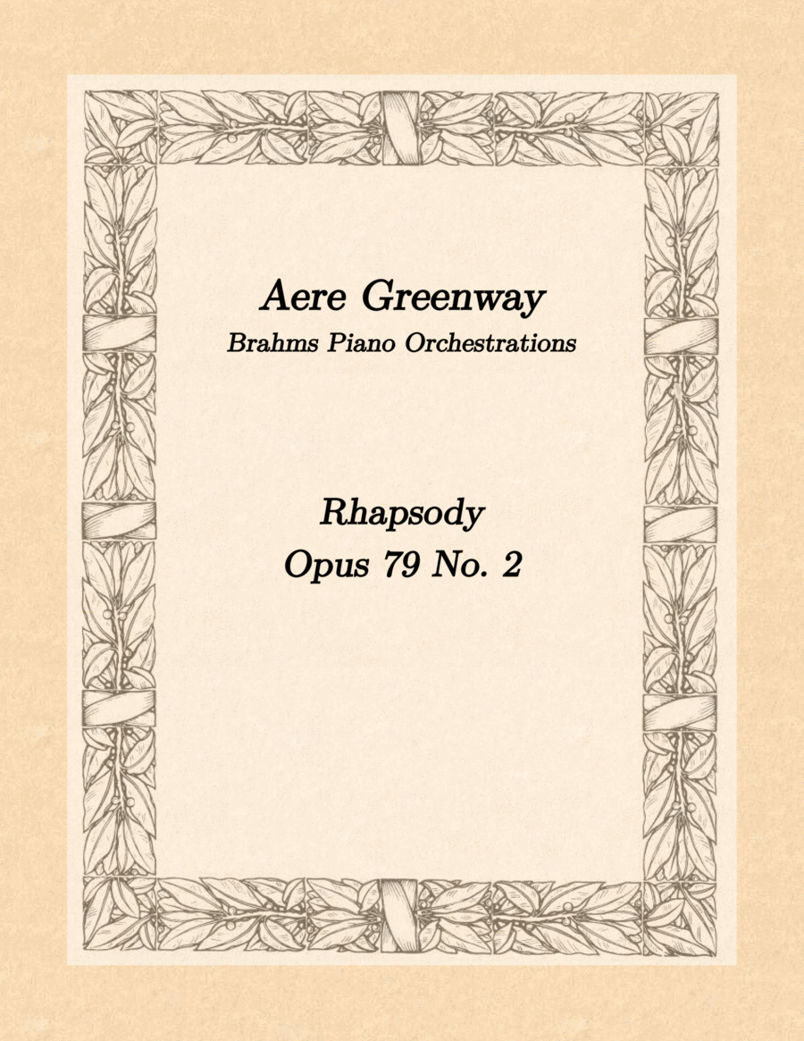 Brahms Rhapsody Opus 79 No. 2, arranged for orchestra Full Orchestra scores gallery preview page 1