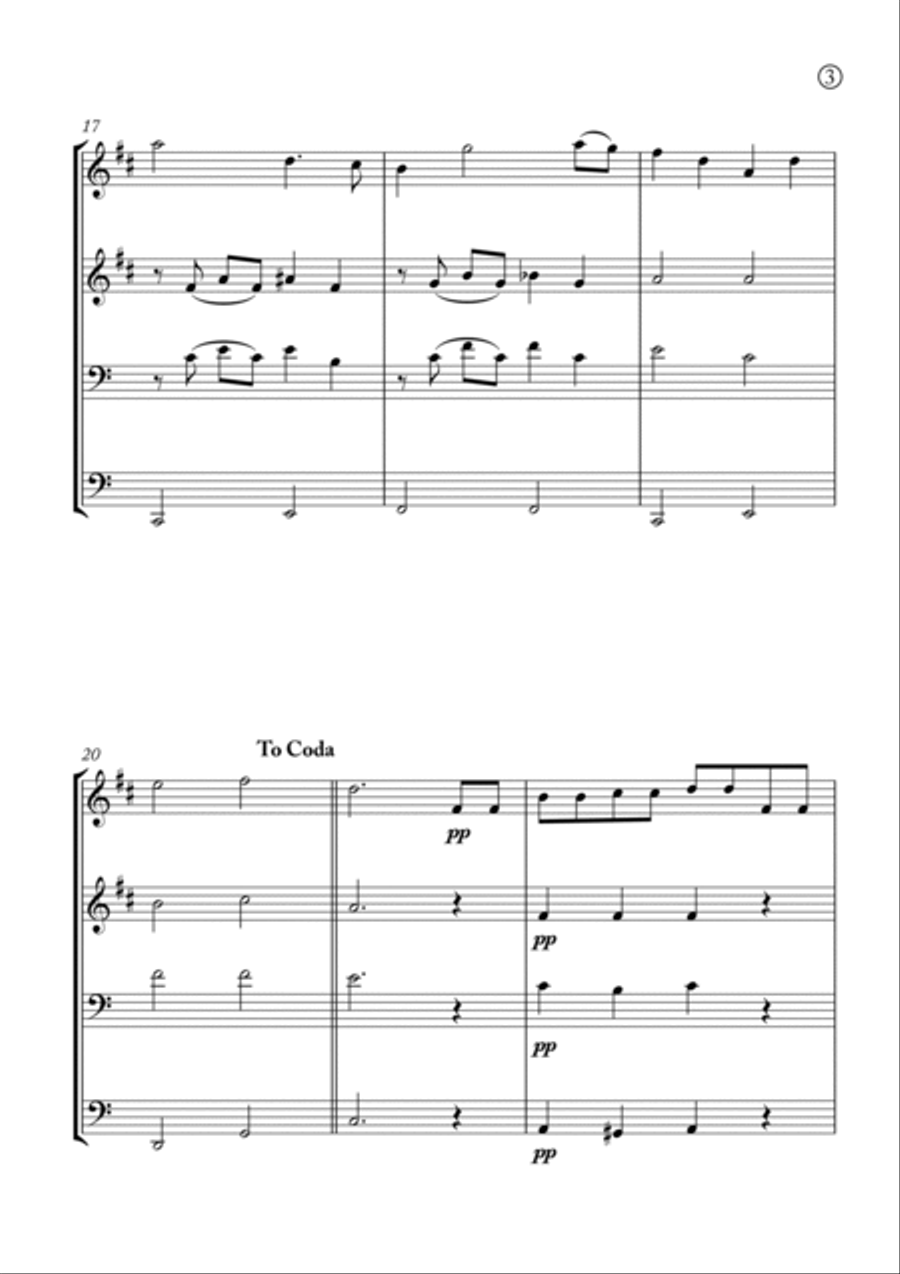 Hymne A L'amour Brass Quartet scores gallery preview page 3