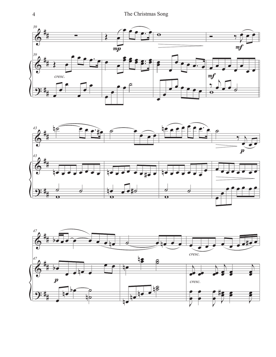 The Christmas Song (chestnuts Roasting On An Open Fire) Violin Solo scores gallery preview page 4