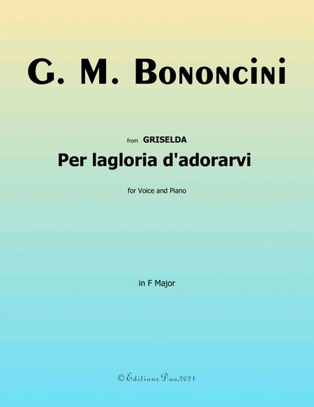 Per la gloria dadorarvi, by Bononcini, in F Major image number null