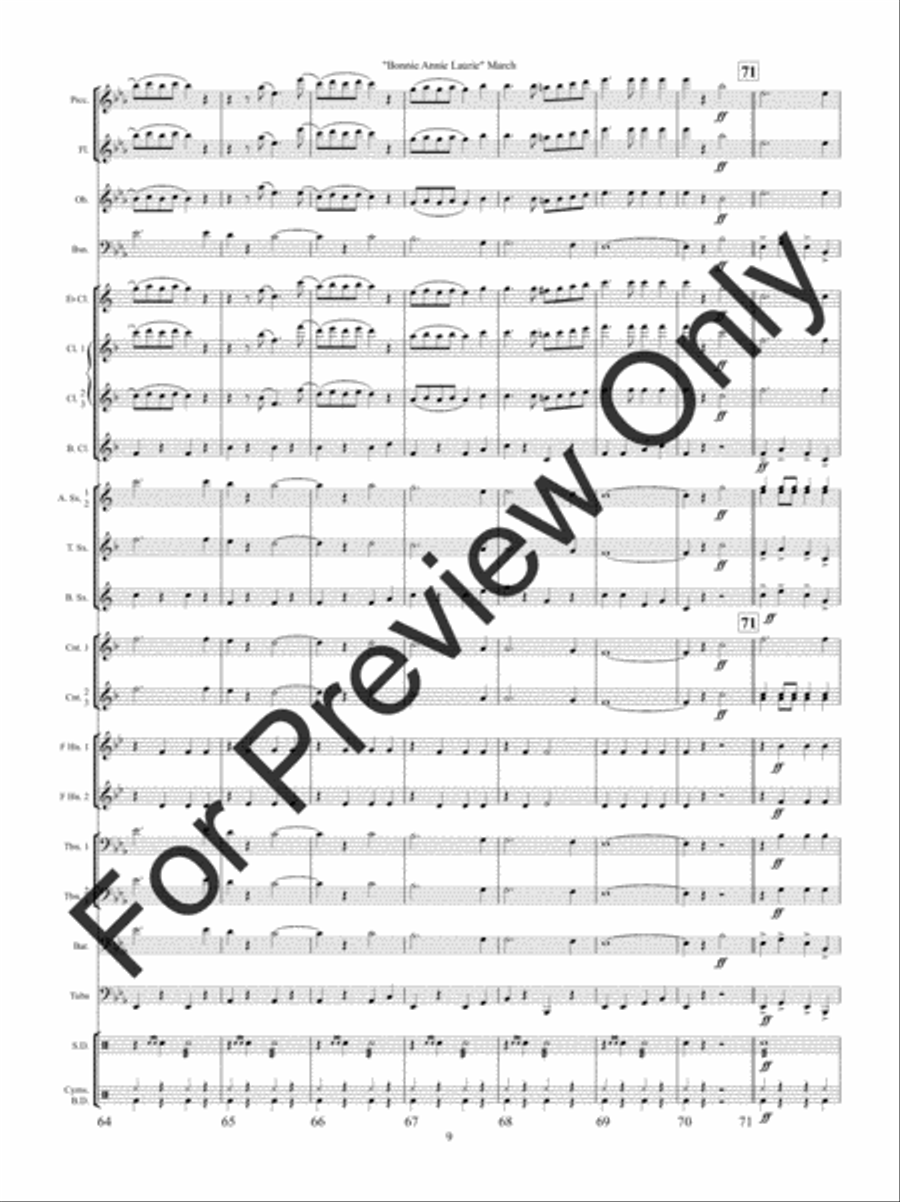Bonnie Annie Laurie March (Score) Concert Band scores gallery preview page 12