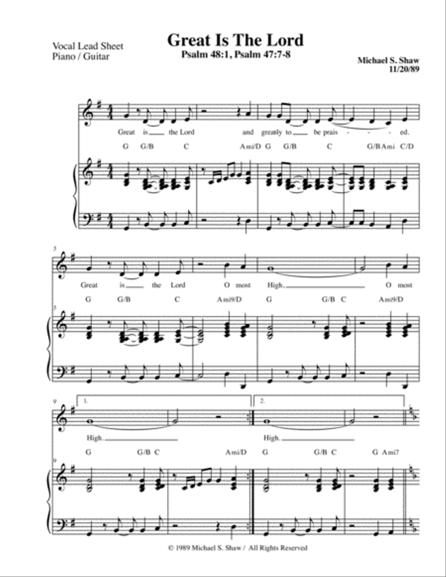 Great is the Lord Great is the Lord Piano, Vocal, Guitar scores gallery preview page 2