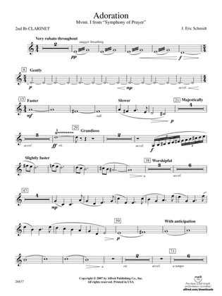 Adoration (Movement 1 from Symphony of Prayer): 2nd B-flat Clarinet