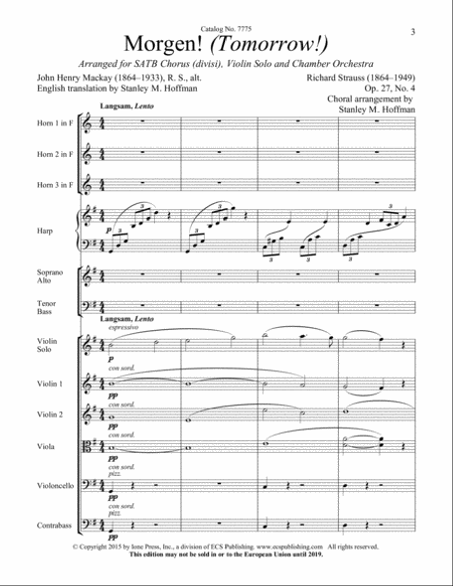 Morgen! (Tomorrow!) Morgen! (Tomorrow!) Choir scores gallery preview page 1