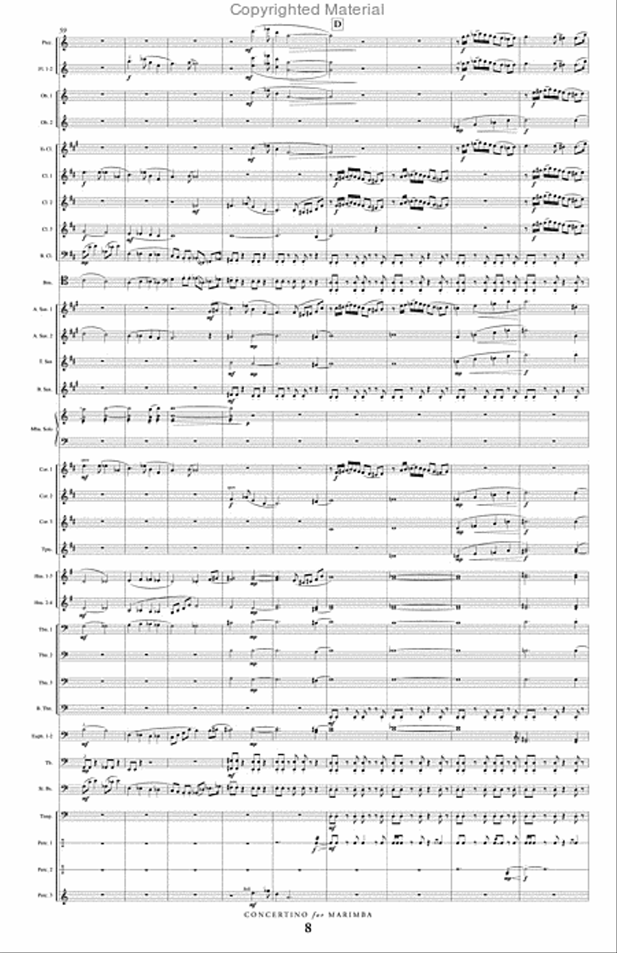 Concertino for Marimba and Wind Ensemble Concert Band scores gallery preview page 9