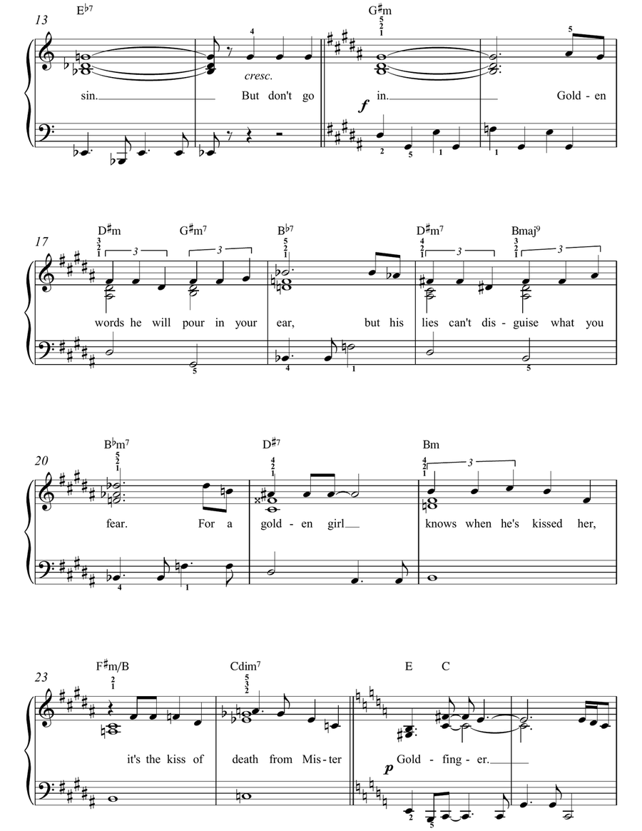 Goldfinger Goldfinger Piano Solo scores gallery preview page 2