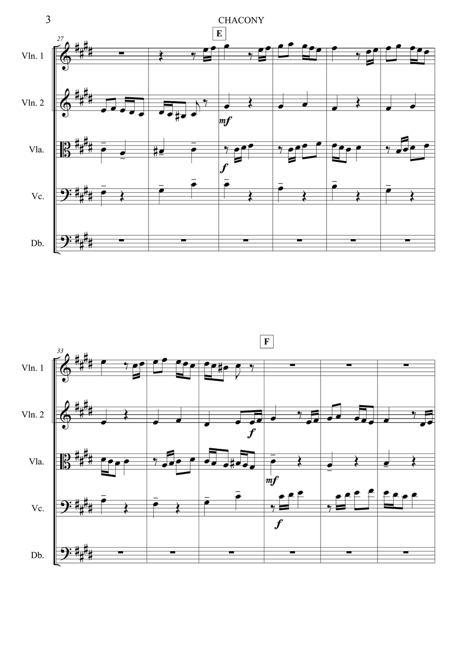 Chacony (set of parts & score) Chamber Music scores gallery preview page 6
