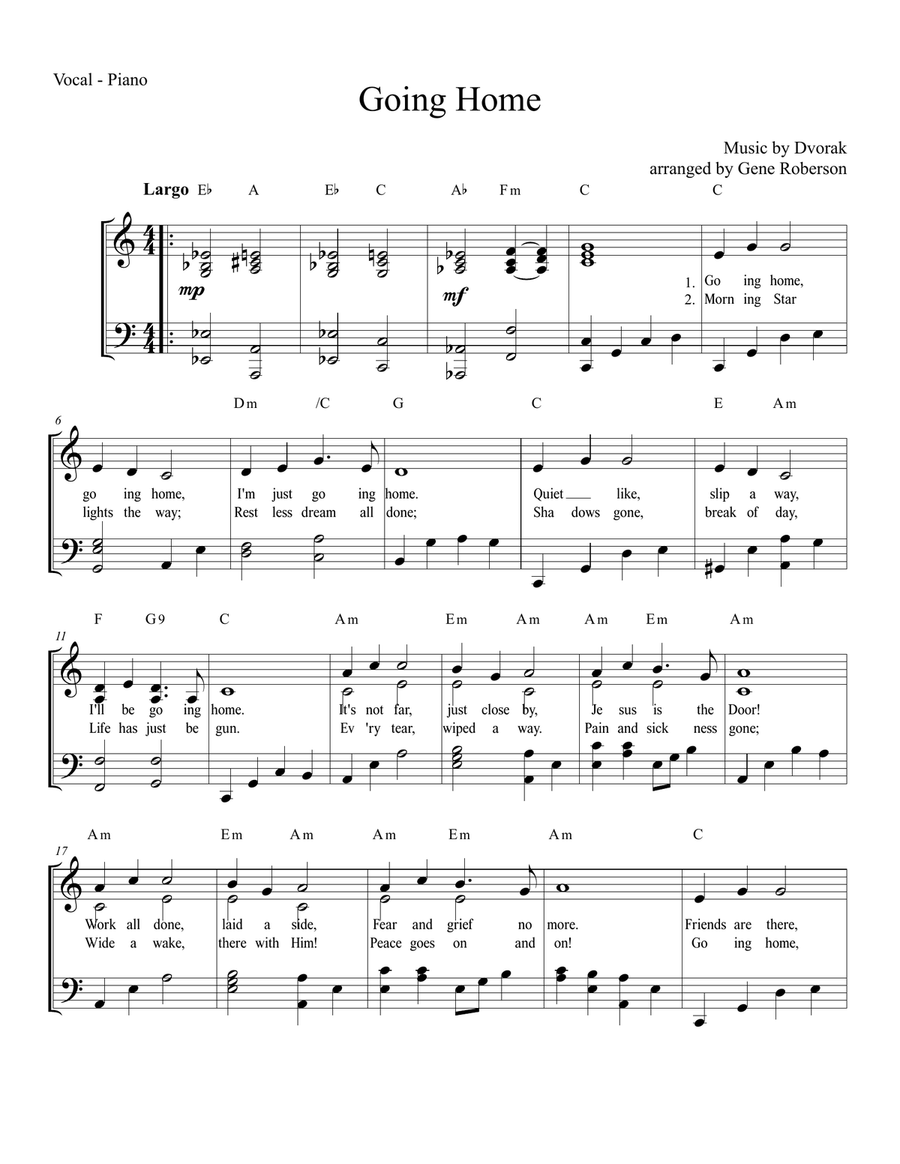 Going Home Cello Solo Dvorak Going Home Cello Solo Dvorak Small Ensemble scores gallery preview page 2
