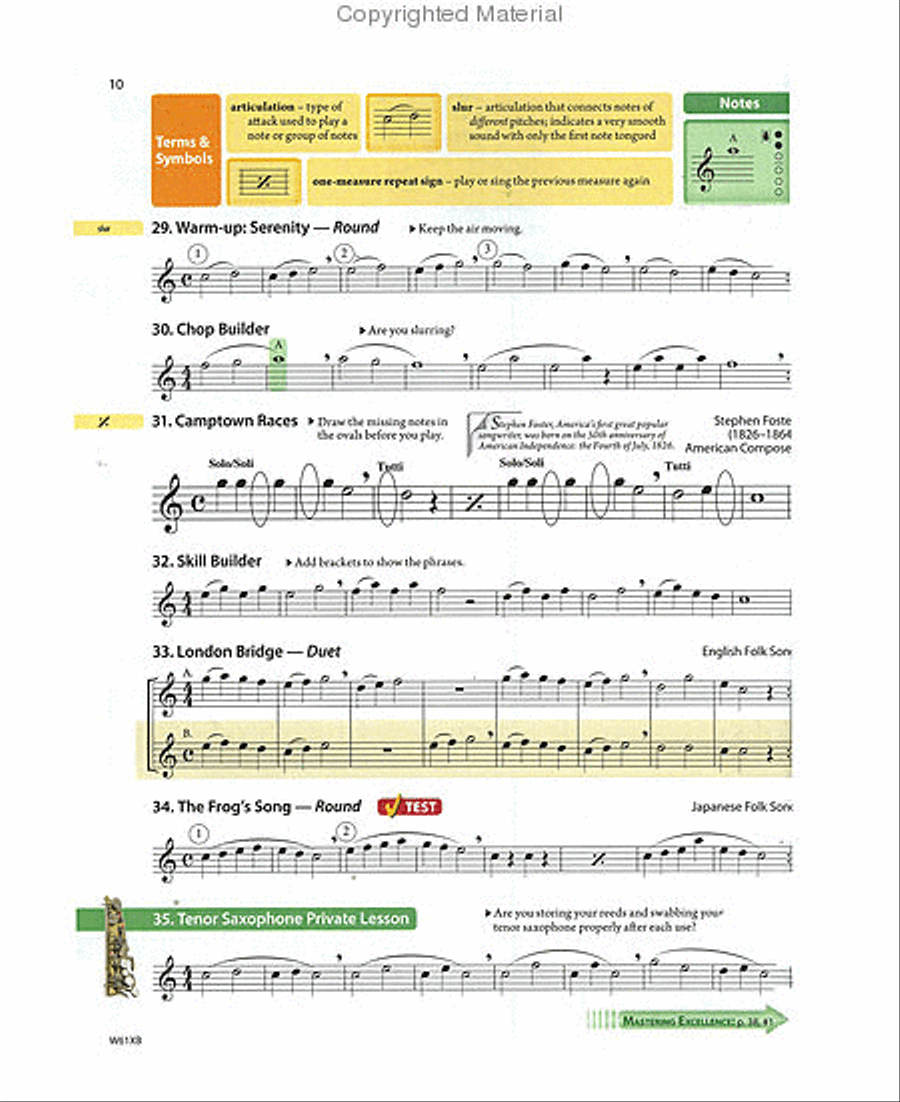 Tradition of Excellence Book 1 - Bb Tenor Saxophone Concert Band Methods scores gallery preview page 5