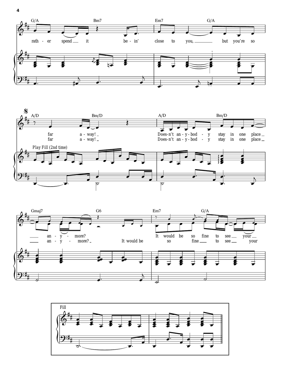 So Far Away Piano, Vocal scores gallery preview page 4